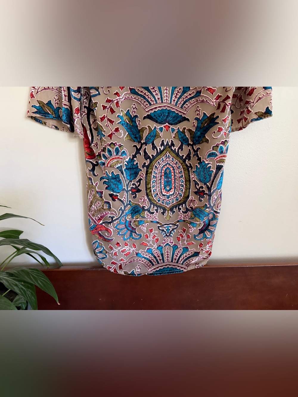 Feathers by Tolani Dress Womens Small S Velvet Burnout Tunic Paisley Lace Small - Picture 13 of 16